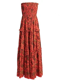 Tatiana Cotton Strapless Maxi Dress