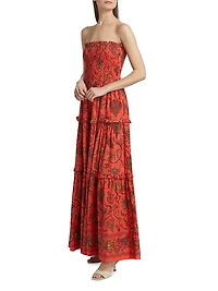 Tatiana Cotton Strapless Maxi Dress