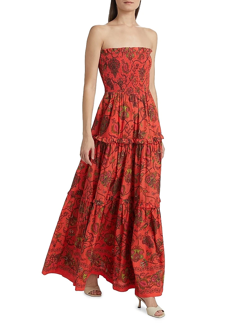 Tatiana Cotton Strapless Maxi Dress
