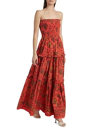 Tatiana Cotton Strapless Maxi Dress