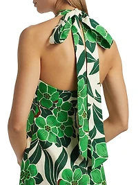 Perla Tropical Halter Midi-Dress