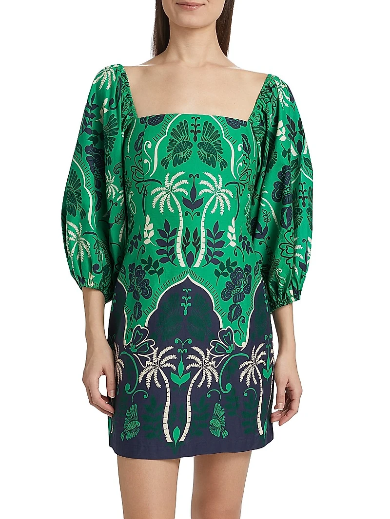 Montauk Cotton Puff-Sleeve Minidress