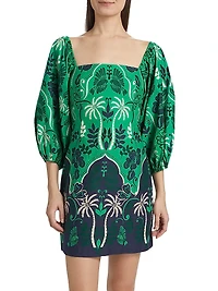 Montauk Cotton Puff-Sleeve Minidress