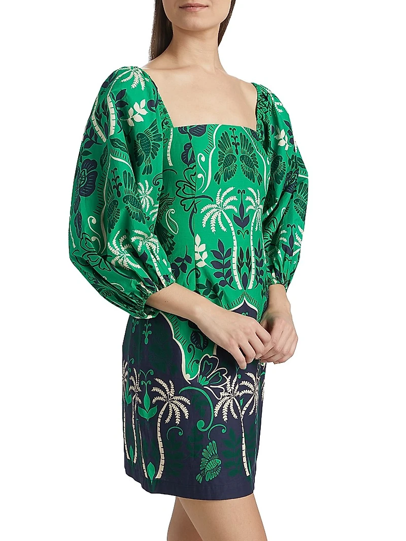 Montauk Cotton Puff-Sleeve Minidress