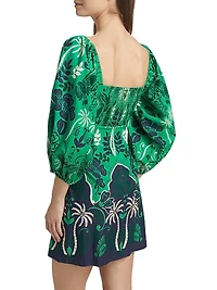 Montauk Cotton Puff-Sleeve Minidress