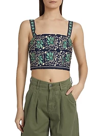 Helena Paisley Cotton Poplin Crop Top