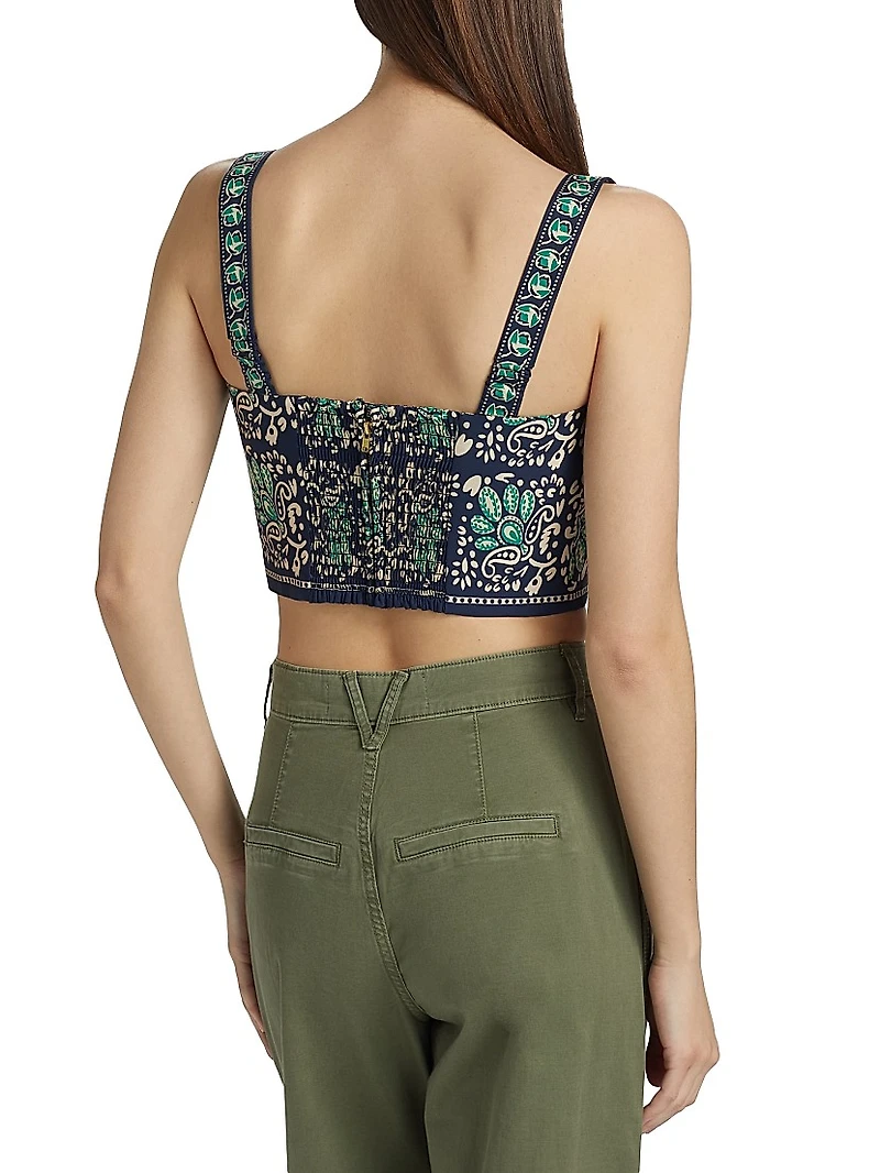 Helena Paisley Cotton Poplin Crop Top