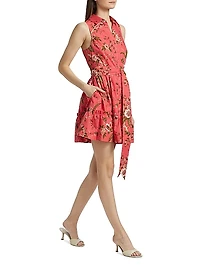 Hannah Floral Belted Sleeveless Minidress