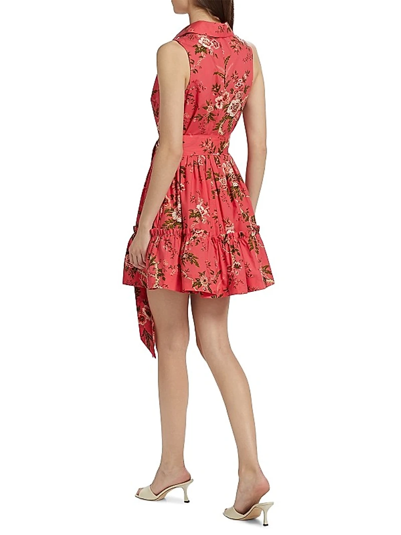 Hannah Floral Belted Sleeveless Minidress