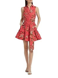 Hannah Floral Belted Sleeveless Minidress