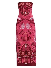 Kinsley Printed Strapless Midi Dress