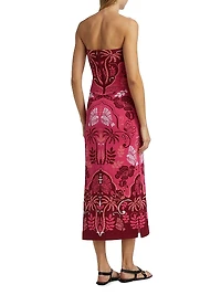 Kinsley Printed Strapless Midi Dress