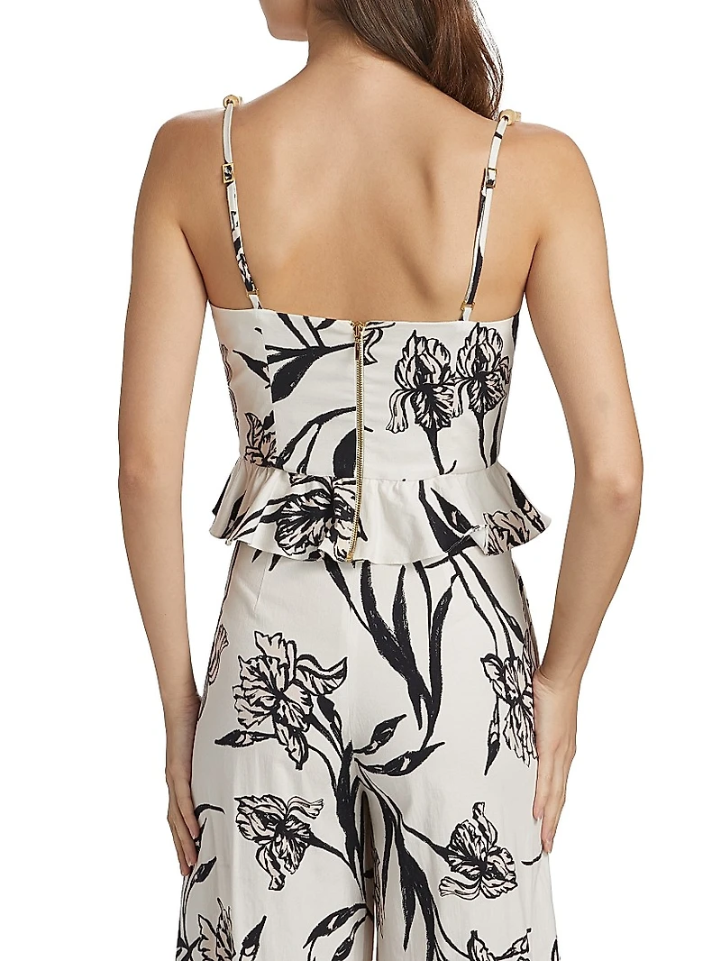 Iris Floral Peplum Top