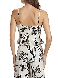 Iris Floral Peplum Top