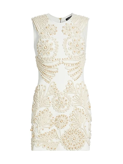 Dune Beaded Rope-Trimmed Knit Minidress