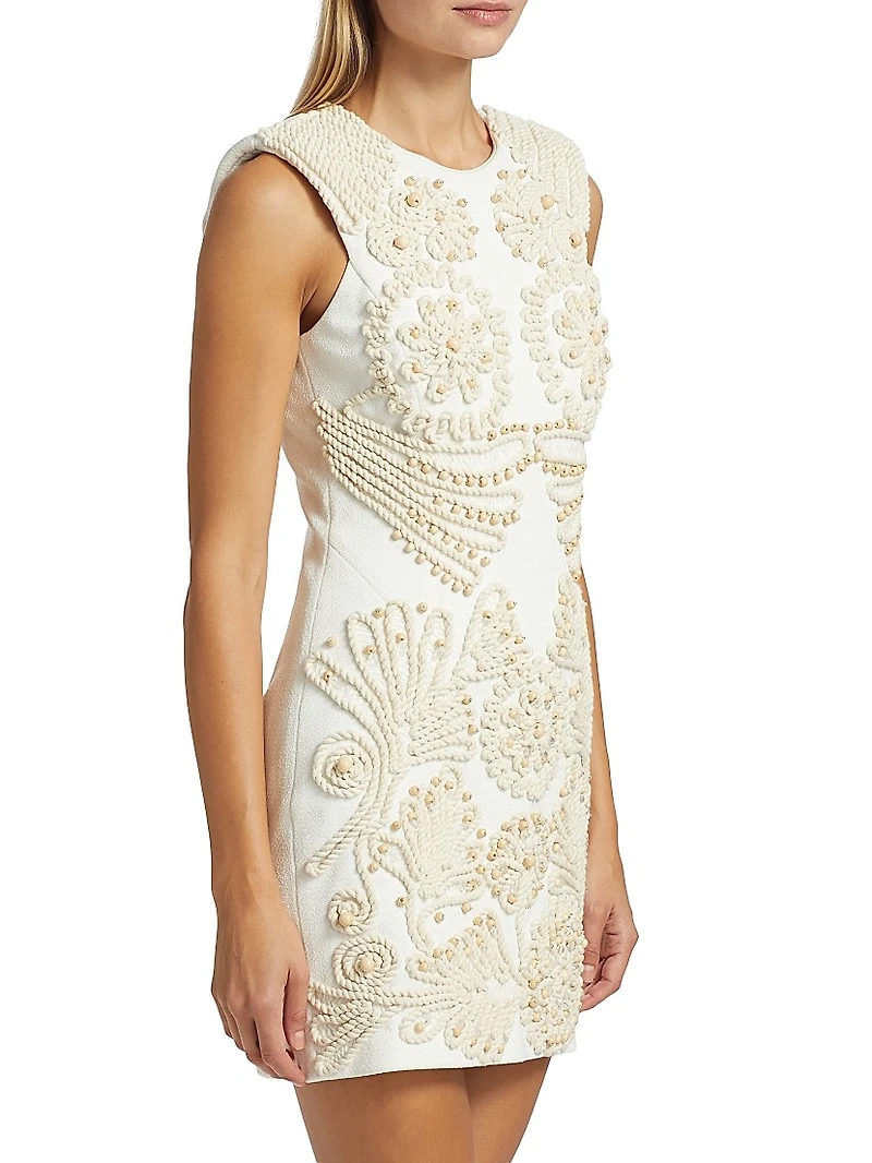 Dune Beaded Rope-Trimmed Knit Minidress