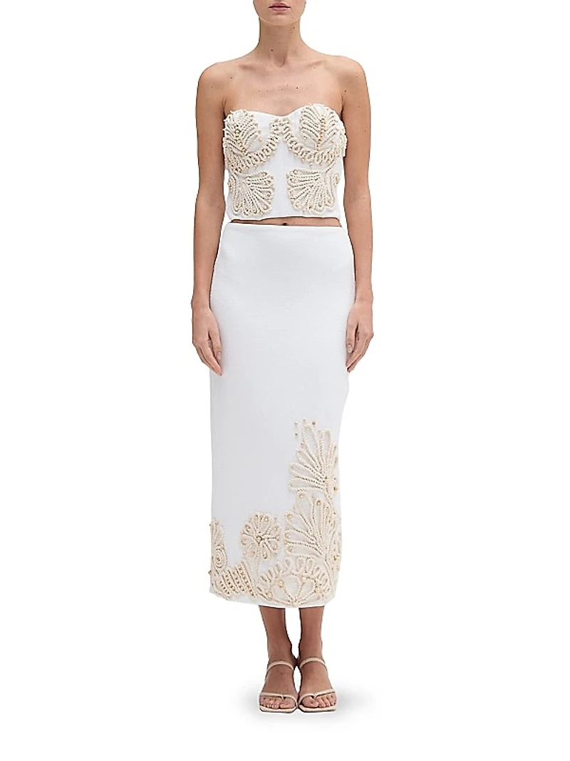 Dune Beaded Rope-Trimmed Maxi Skirt