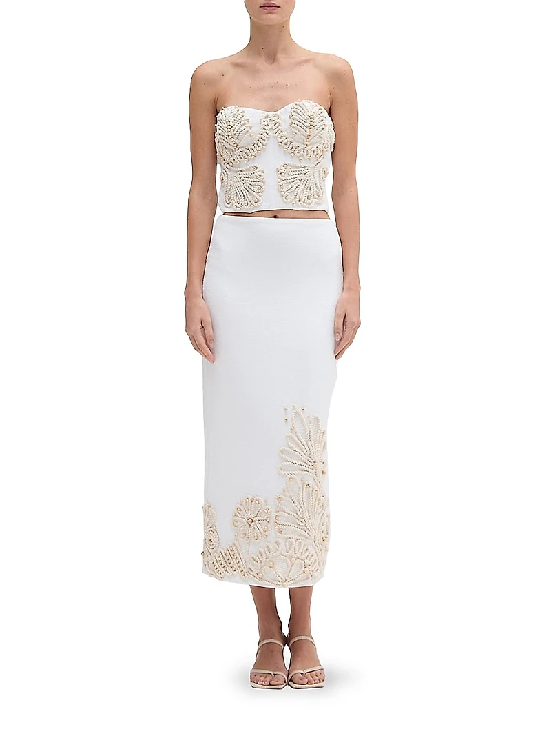 Dune Beaded Rope-Trimmed Maxi Skirt