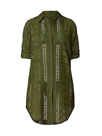 Cotton Eyelet Mini-Shirtdress