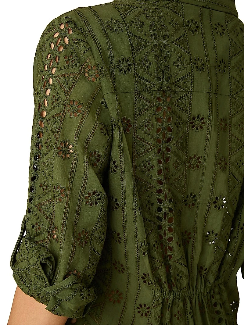 Cotton Eyelet Mini-Shirtdress