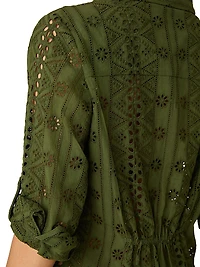 Cotton Eyelet Mini-Shirtdress