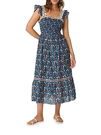 Floral Smocked Midi-Dress