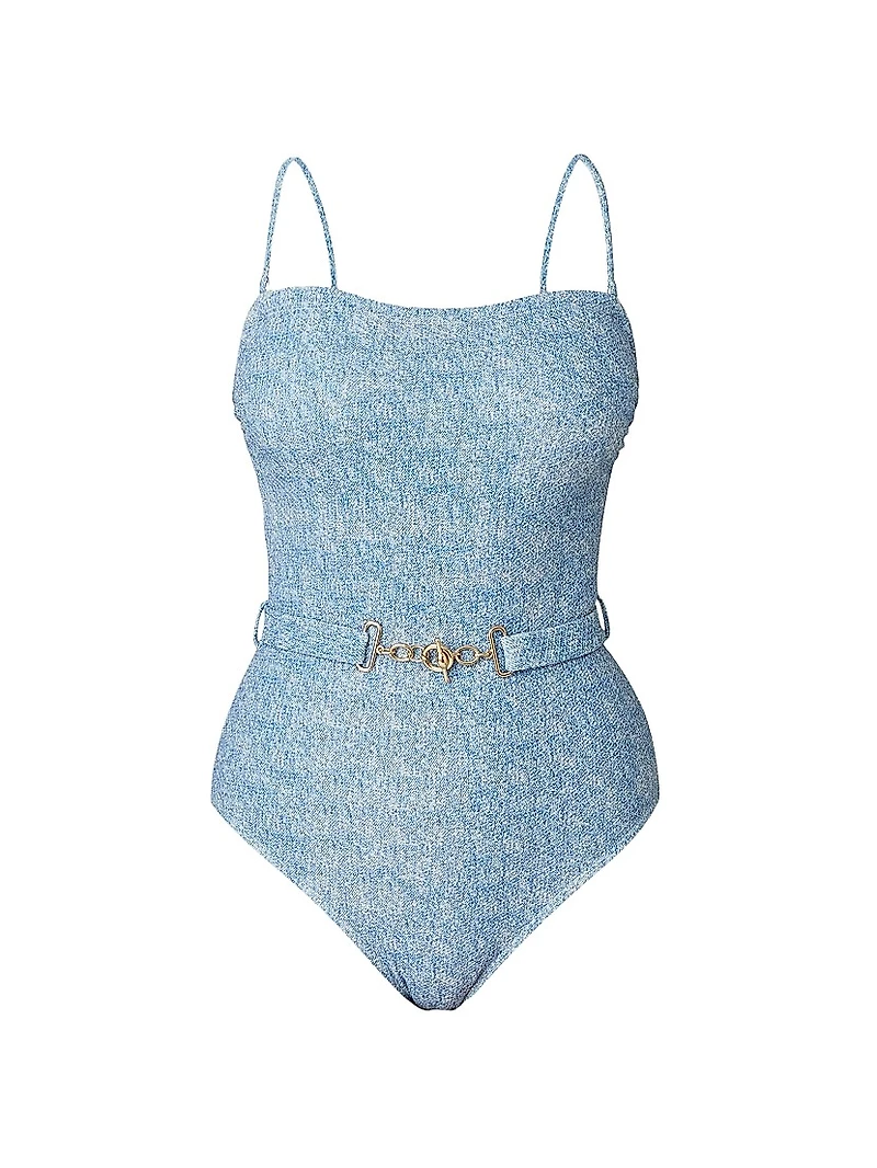 Belted One-Piece Swimsuit