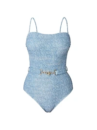 Belted One-Piece Swimsuit