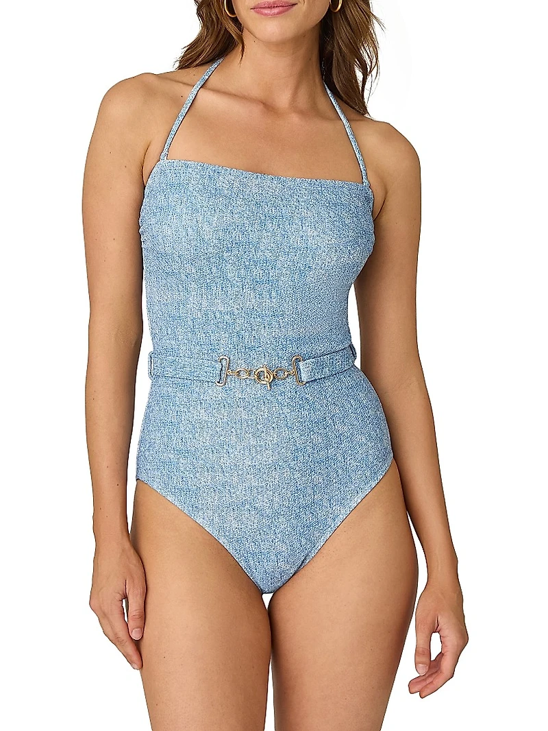 Belted One-Piece Swimsuit