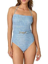 Belted One-Piece Swimsuit