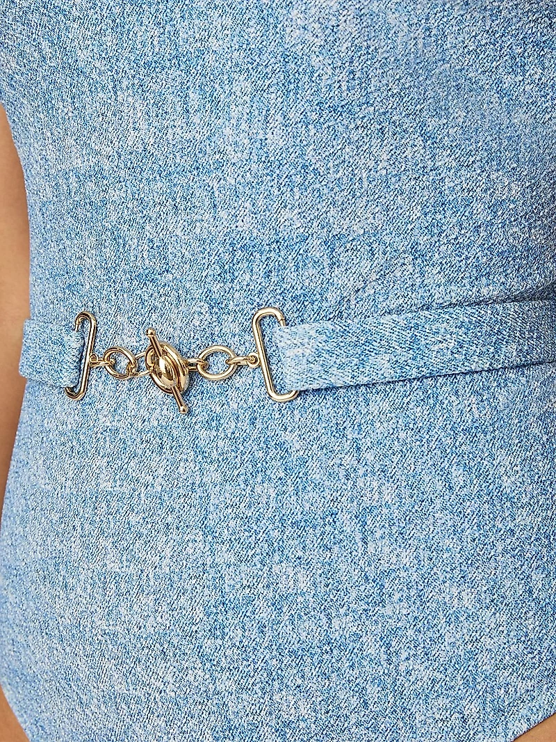 Belted One-Piece Swimsuit