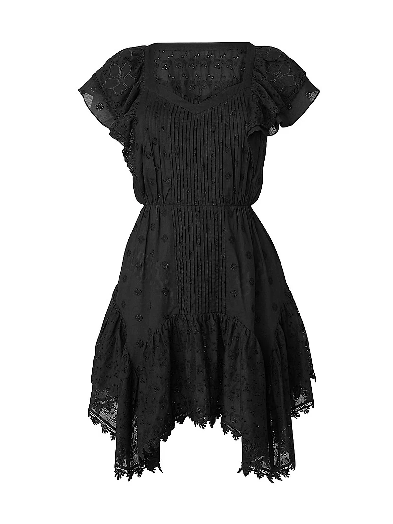 Callie Eyelet Cotton Minidress