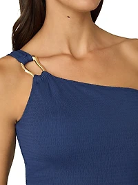 Ring One-Shoulder One-Piece Swimsuit