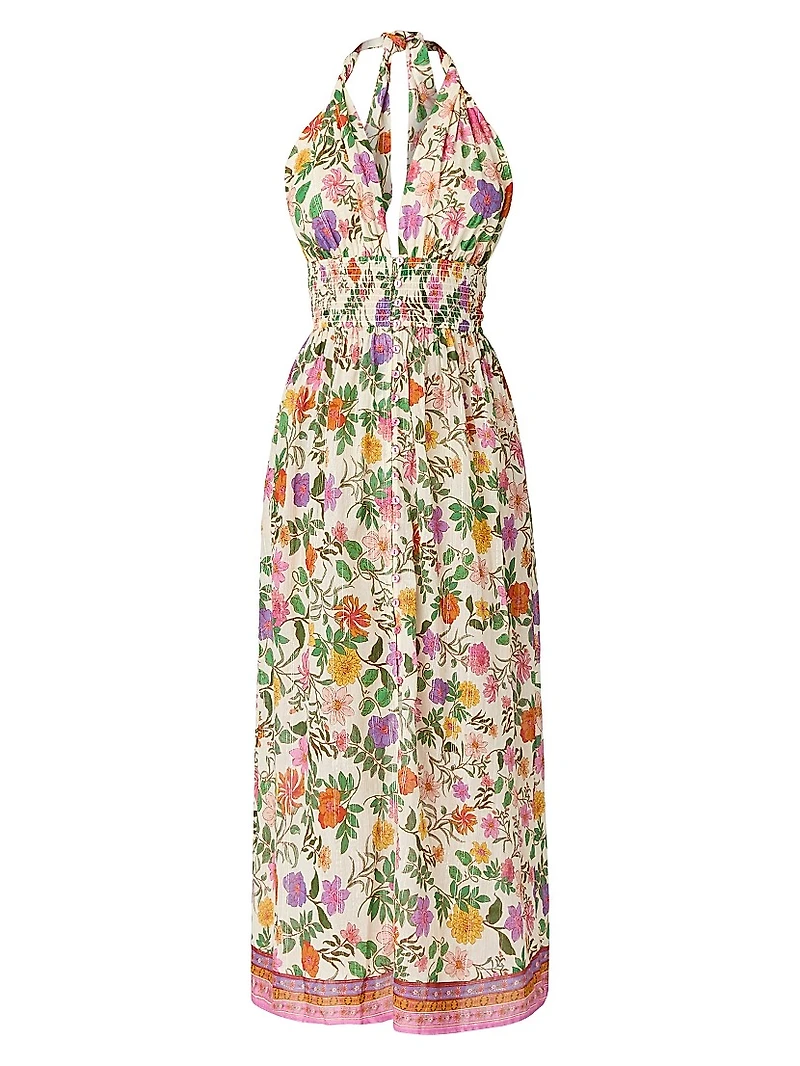 Shimmer Floral Halter Dress