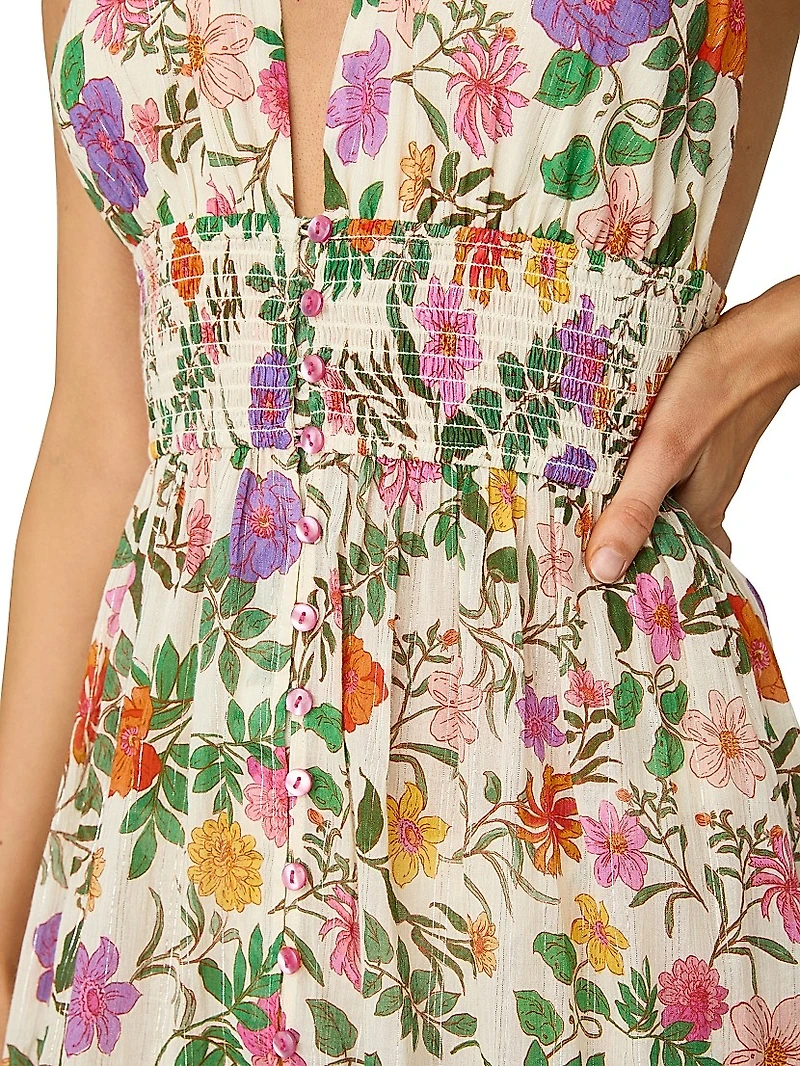 Shimmer Floral Halter Dress