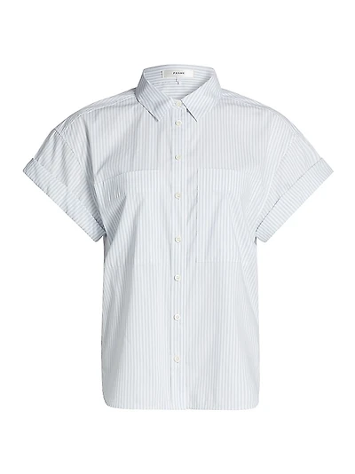 Stripe Cuffed Cotton-Blend Shirt