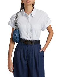 Stripe Cuffed Cotton-Blend Shirt