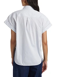 Stripe Cuffed Cotton-Blend Shirt