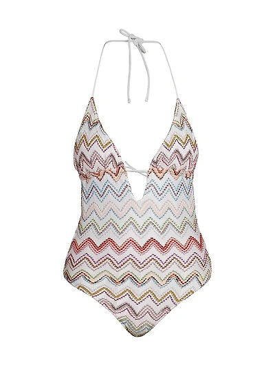 Textured Stripe One-Piece Swimsuit