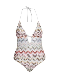 Textured Stripe One-Piece Swimsuit