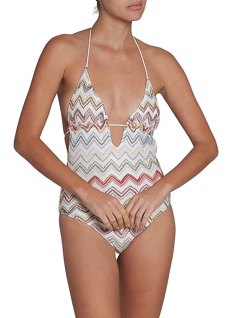 Textured Stripe One-Piece Swimsuit