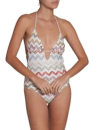 Textured Stripe One-Piece Swimsuit