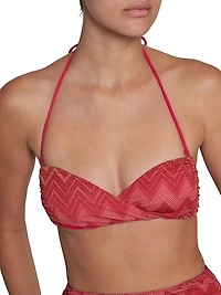 Ombré Chevron Stripe High-Waist Bikini