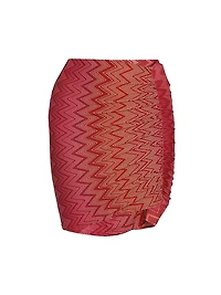 Chevron Stretch Ruched Miniskirt