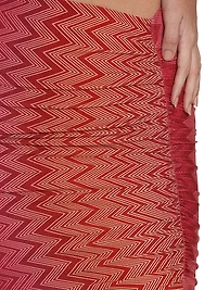 Chevron Stretch Ruched Miniskirt