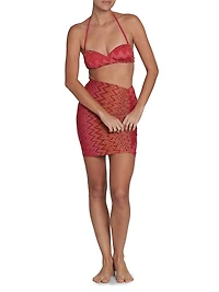 Chevron Stretch Ruched Miniskirt