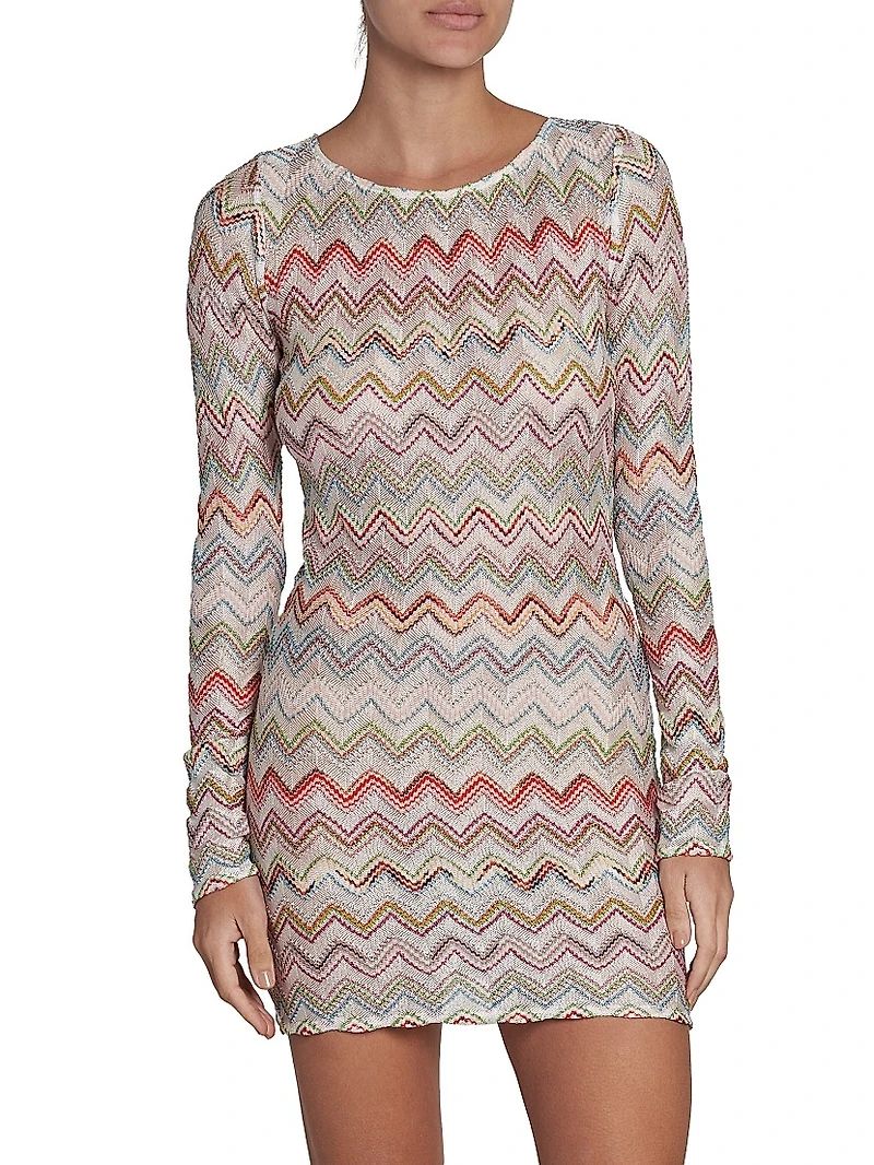 Chevron Knit Body-Con Minidress
