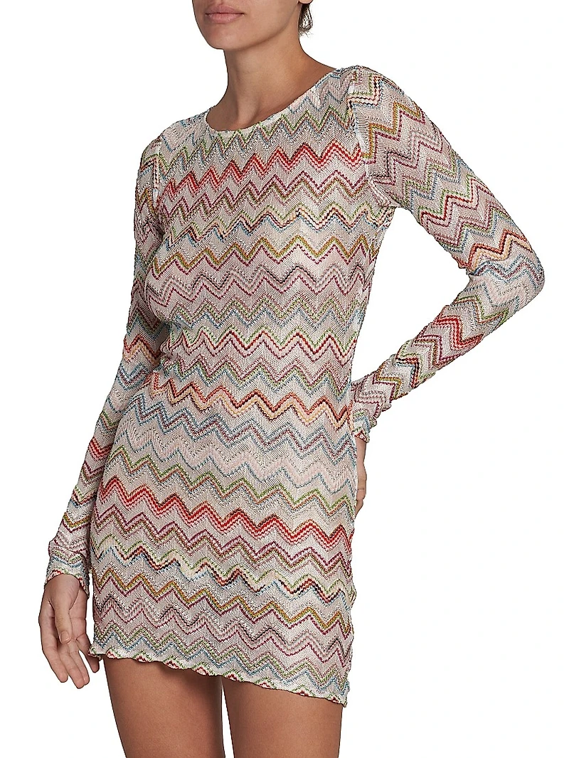 Chevron Knit Body-Con Minidress