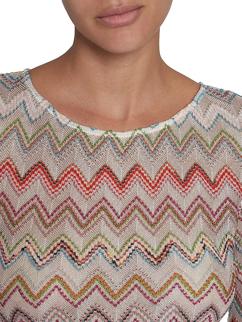 Chevron Knit Body-Con Minidress