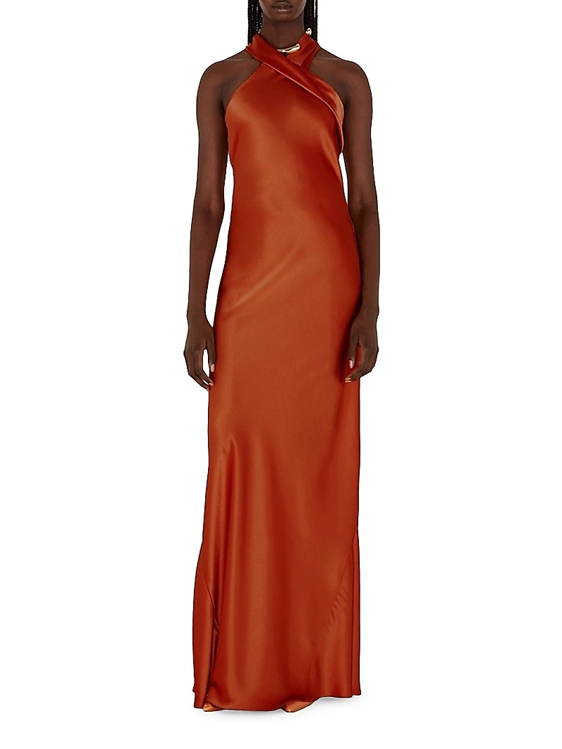 Pandora Halter Column Gown